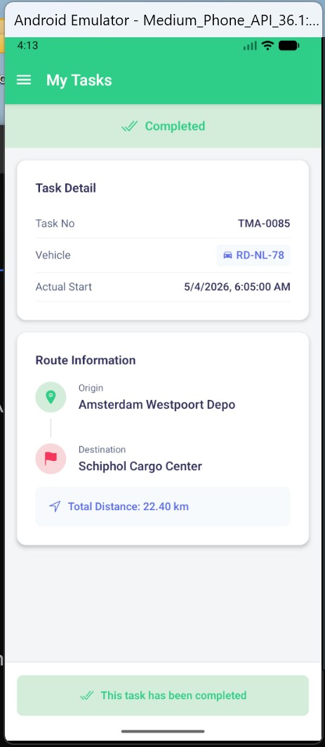 Live job detail on driver app